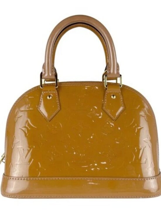 Louis Vuitton Handbags - Auth LOUIS VUITTON Handbag Rose Velur Monogram Vernis z9768
